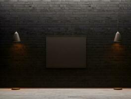 Empty modern interior dark wall background front view Ai generated photo