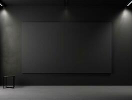 Empty modern interior dark wall background front view Ai generated photo