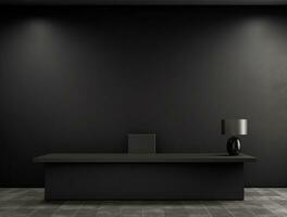 Empty modern interior dark wall background front view Ai generated photo