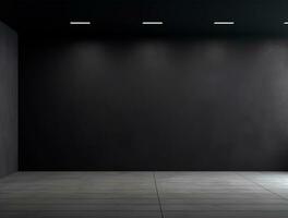 Empty modern interior dark wall background front view Ai generated photo