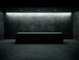 Empty modern interior dark wall background front view Ai generated photo