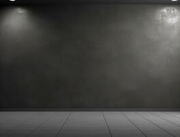 Empty modern interior dark wall background front view Ai generated photo