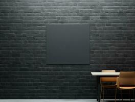 Empty modern interior dark wall background front view Ai generated photo