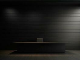 Empty modern interior dark wall background front view Ai generated photo