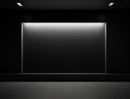 Empty modern interior dark wall background front view Ai generated photo