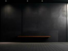 Empty modern interior dark wall background front view Ai generated photo