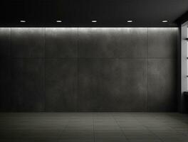 Empty modern interior dark wall background front view Ai generated photo