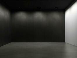 Empty modern interior dark wall background front view Ai generated photo