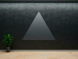 Empty modern interior dark wall background front view Ai generated photo