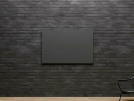 Empty modern interior dark wall background front view Ai generated photo