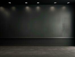 Empty modern interior dark wall background front view Ai generated photo