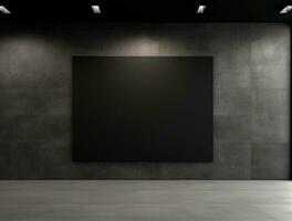 Empty modern interior dark wall background front view Ai generated photo