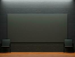 Empty modern interior dark wall background front view Ai generated photo