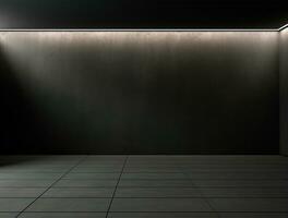 Empty modern interior dark wall background front view Ai generated photo