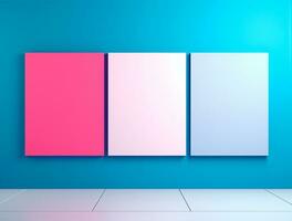 Empty modern interior wall background front view Ai generated photo