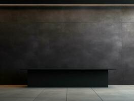 Empty modern interior dark wall background front view Ai generated photo