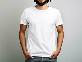 Blank white t-shirt ai generated photo