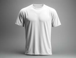 3d hacer blanco camiseta ai generado foto