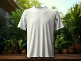 Professional white blank tshirt ai generated photo