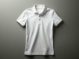 profesional blanco 3d polo camiseta ai generado foto