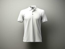 profesional blanco 3d polo camiseta ai generado foto