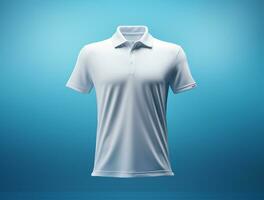 profesional blanco 3d polo camiseta ai generado foto