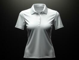 profesional blanco 3d polo camiseta ai generado foto