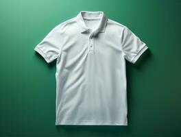 profesional blanco 3d polo camiseta ai generado foto