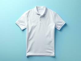 profesional blanco 3d polo camiseta ai generado foto