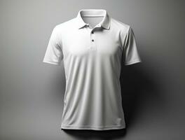 profesional blanco 3d polo camiseta ai generado foto