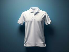 profesional blanco 3d polo camiseta ai generado foto