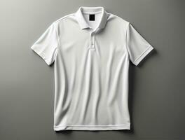 profesional blanco 3d polo camiseta ai generado foto