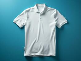 profesional blanco 3d polo camiseta ai generado foto