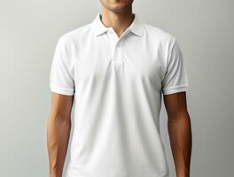 profesional blanco polo camiseta ai generado foto