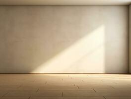 Empty modern interior wooden wall background front view Ai generated photo