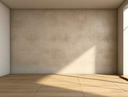 Empty modern interior wooden wall background front view Ai generated photo