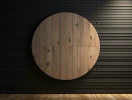 vacío moderno interior de madera pared antecedentes frente ver ai generado foto