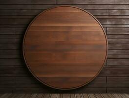 Empty modern interior wooden wall background front view Ai generated photo