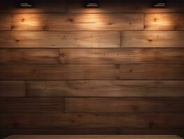 Empty modern interior wooden wall background front view Ai generated photo