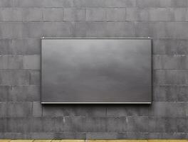 Empty modern interior wooden wall background front view Ai generated photo
