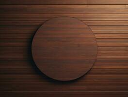 Empty modern interior wooden wall background front view Ai generated photo