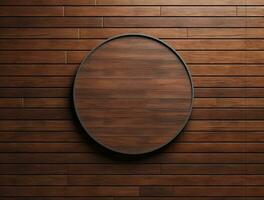 Empty modern interior wooden wall background front view Ai generated photo