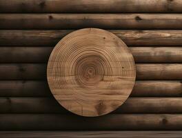 Empty modern interior wooden wall background front view Ai generated photo