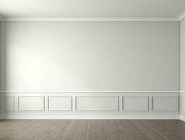 Empty modern interior wooden wall background front view Ai generated photo