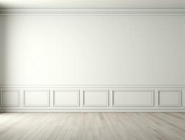 Empty modern interior wooden wall background front view Ai generated photo