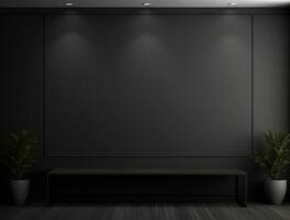 Empty modern interior wall background front view Ai generated photo