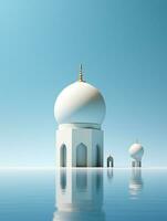 Islamic eid mubarak greeting card with islamic background ai generated photo