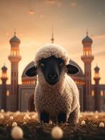 Eid mubarak traditional islamic festival religious background ai generated photo