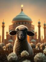 Eid mubarak traditional islamic festival religious background ai generated photo