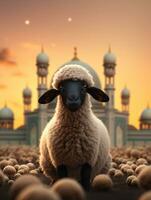 Eid mubarak traditional islamic festival religious background ai generated photo